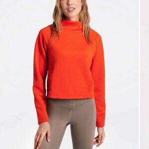 NEW LOLE Spacer Funnel Neck Turtleneck Pullover Top Sweatshirt Pockets Cropped S